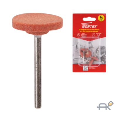 Шлифовальный камень из оксида алюминия 20 мм WORTEX (раб. диам. 20 мм. диам. хвостовика 3.2 мм. 20000 об/мин) (ETCA3220018)